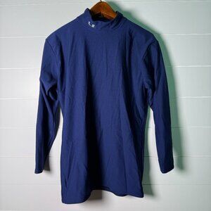 Under Armour Mens XXL Mock Neck Compression Long Sleeve Shirt Royal Blue